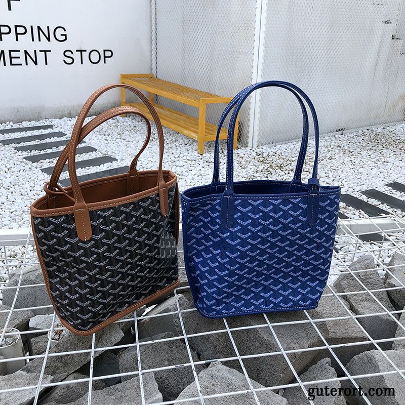 Handtaschen Damen Doppelseitig Einkaufen 2019 Mini Mode Neu Sandfarben Blau