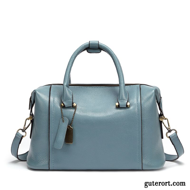 Handtaschen Damen Mode 2019 Rindsleder Kissen Echt Leder Neu Hellblau