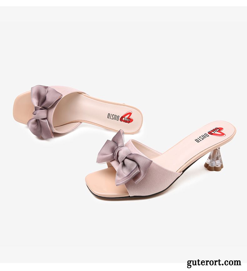 Hausschuhe Damen Neue Sommer Bogen Pumps Rosa