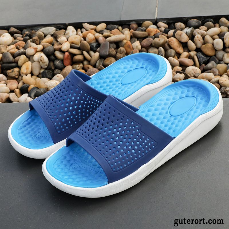 Hausschuhe Herren Mode Neue Trend Sommer Rutschsicher Sandfarben Blau