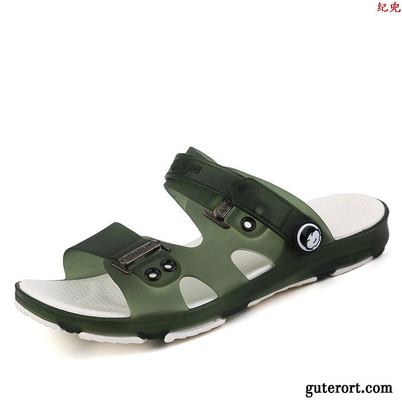 Hausschuhe Herren Weiche Sohle Sommer Wasserdicht Sandalen Casual Pantolette Grün Sandfarben