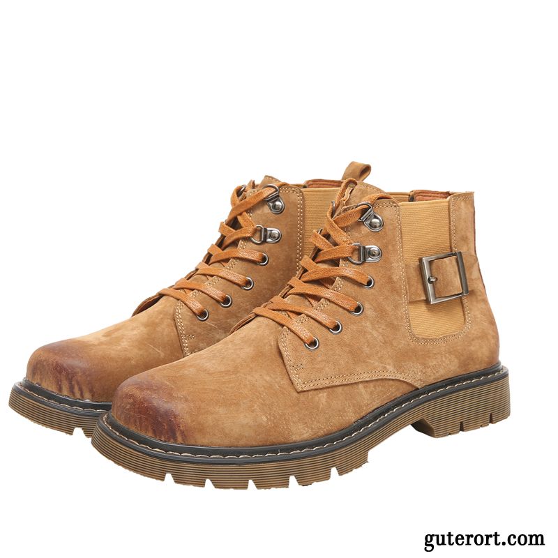 Herren Herbstschuhe Dunkelgrün, Winter Schnürstiefel Herren Günstig