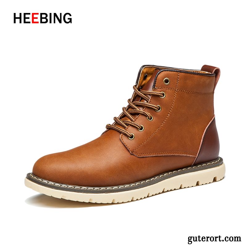 Herren Mode Boots Beige Hellgrau, Boots Leder Herren Günstig