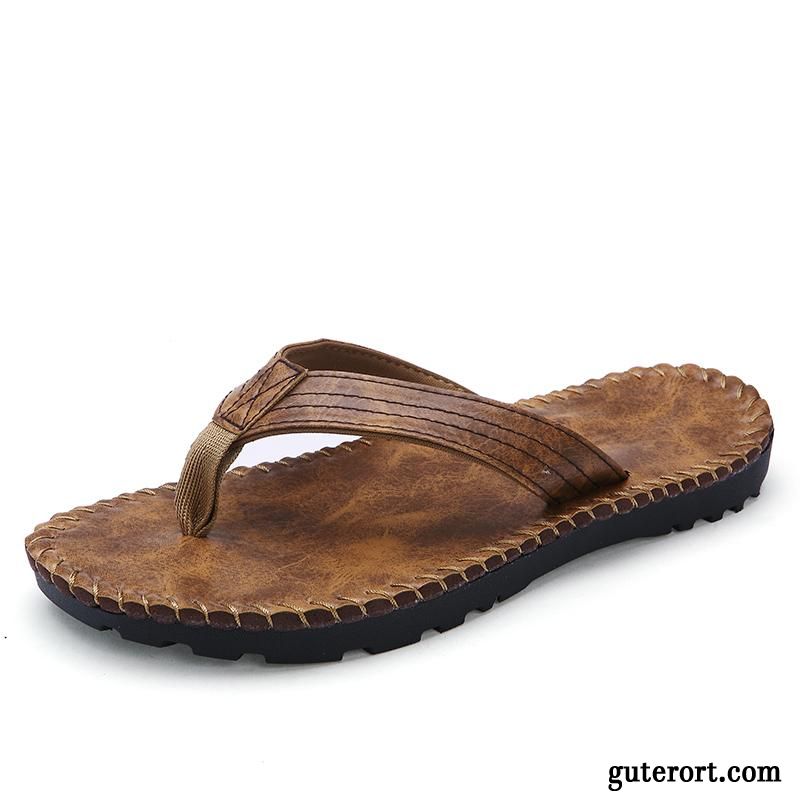 Herren Pantoffeln Leder, Pantoffeln Herren Leder Hausschuhe Dunkel