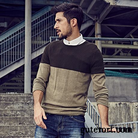 Herren Pullover Mode Kupfer, Herren Strick Cardigan Billig