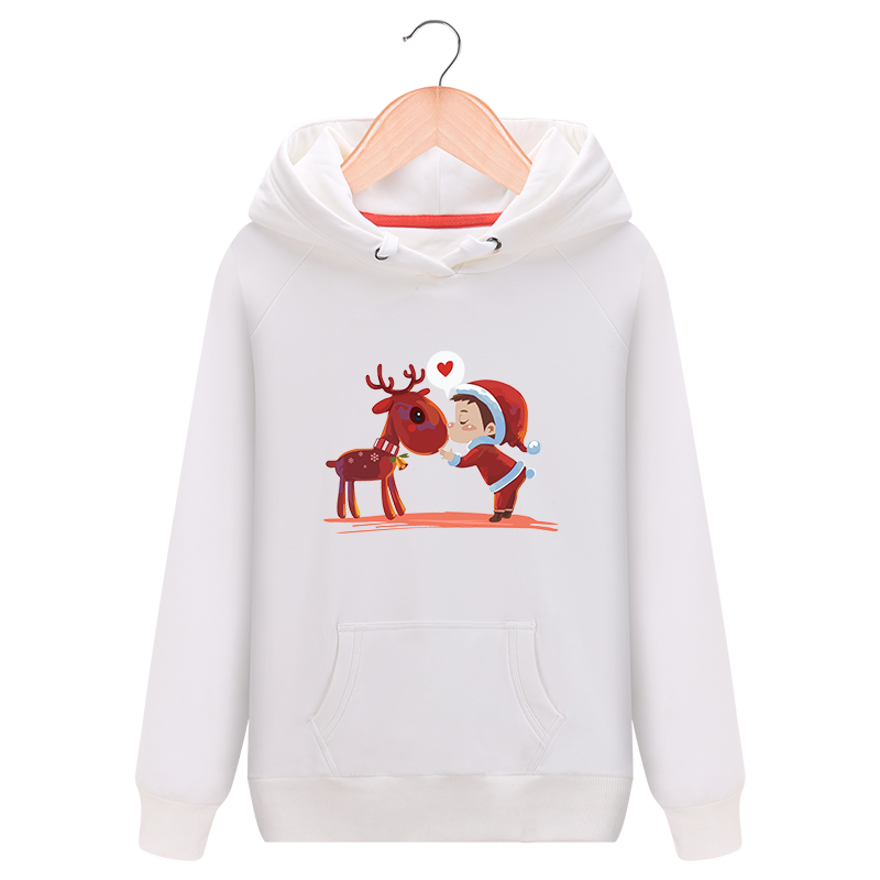 Hoodie Damen Hoodies Mit Kapuze Europa Plus Samt Karikatur Winter Weiß