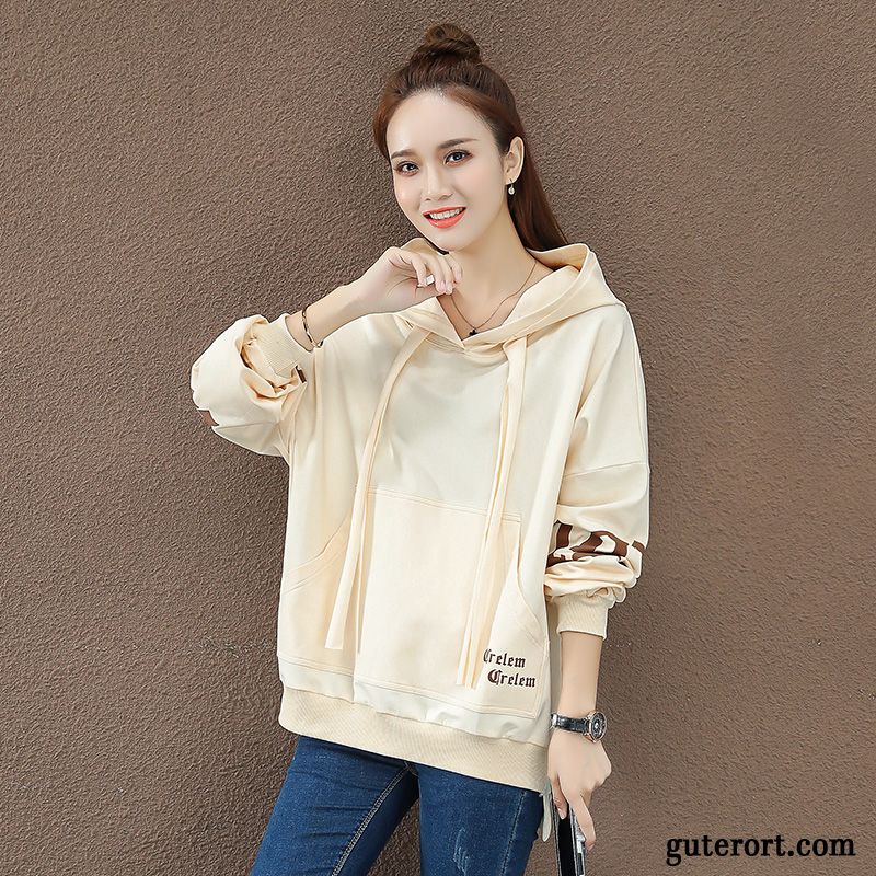 Hoodie Damen Mantel Lose Lange Ärmel Trend Hoodies Europa Khaki