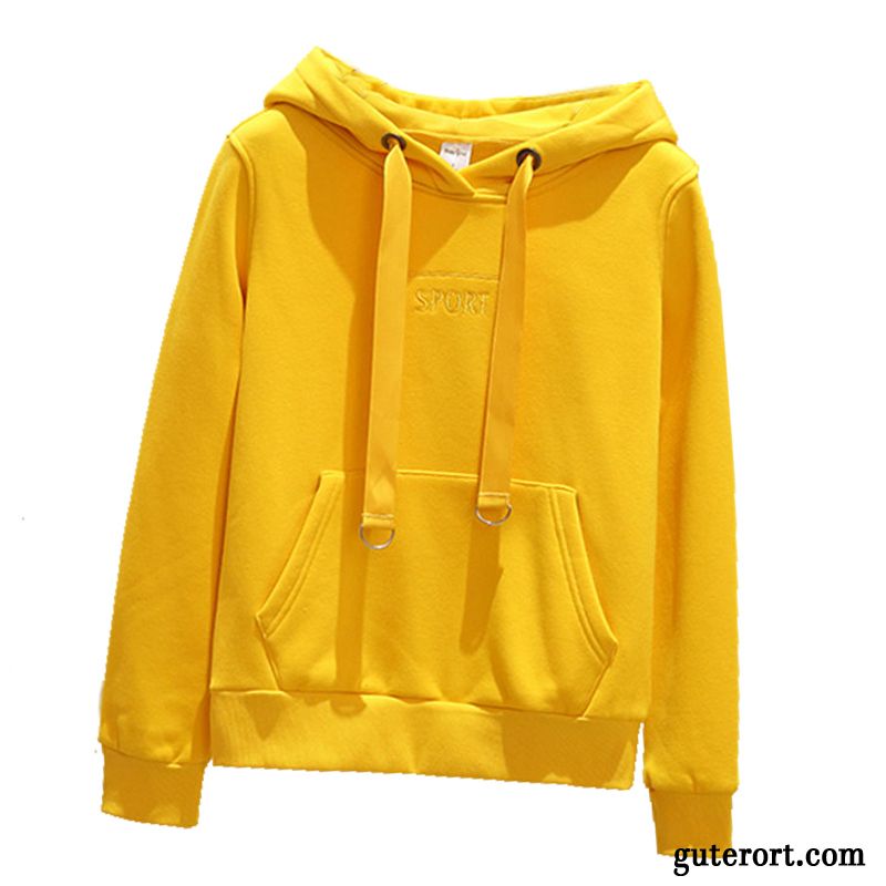 Hoodie Damen Schüler Lose Hoodies Dünn Mantel Neu Gelb