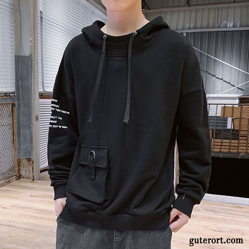 Hoodie Herren Mantel Trend Allgleiches Hoodies Mit Kapuze Lose Schwarz