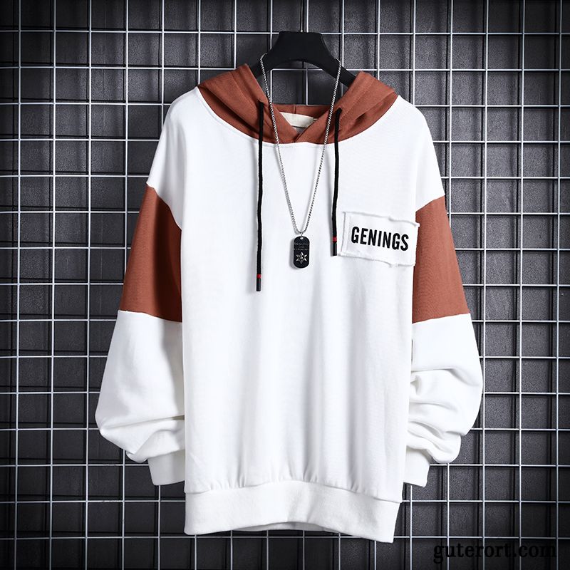 Hoodie Herren Trend Freizeit Mit Kapuze Überzieher Hoodies Allgleiches Weiß