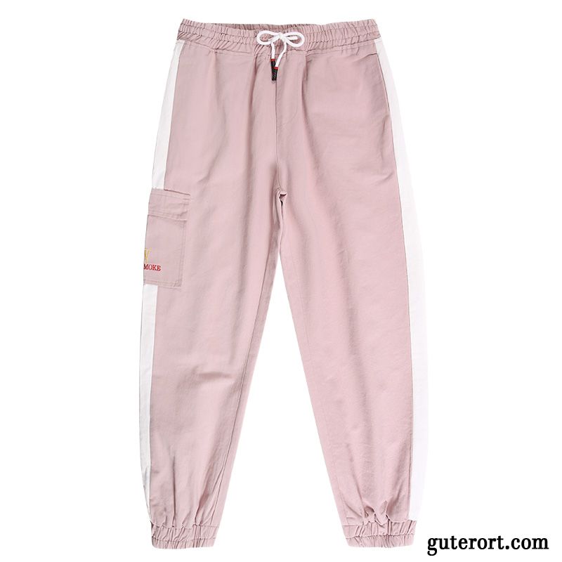 Hosen Damen Europa Retro Harlan Trend Freizeit Feder Rosa