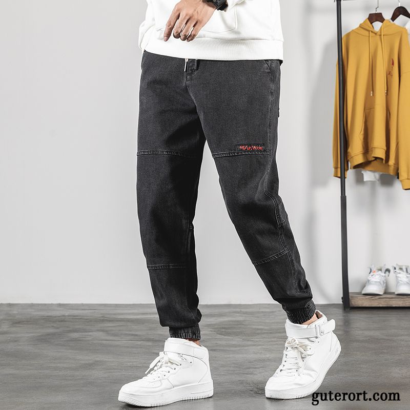 Jeans Herren Herbst Trend Hose Große Größe Fett Freizeit Schwarz