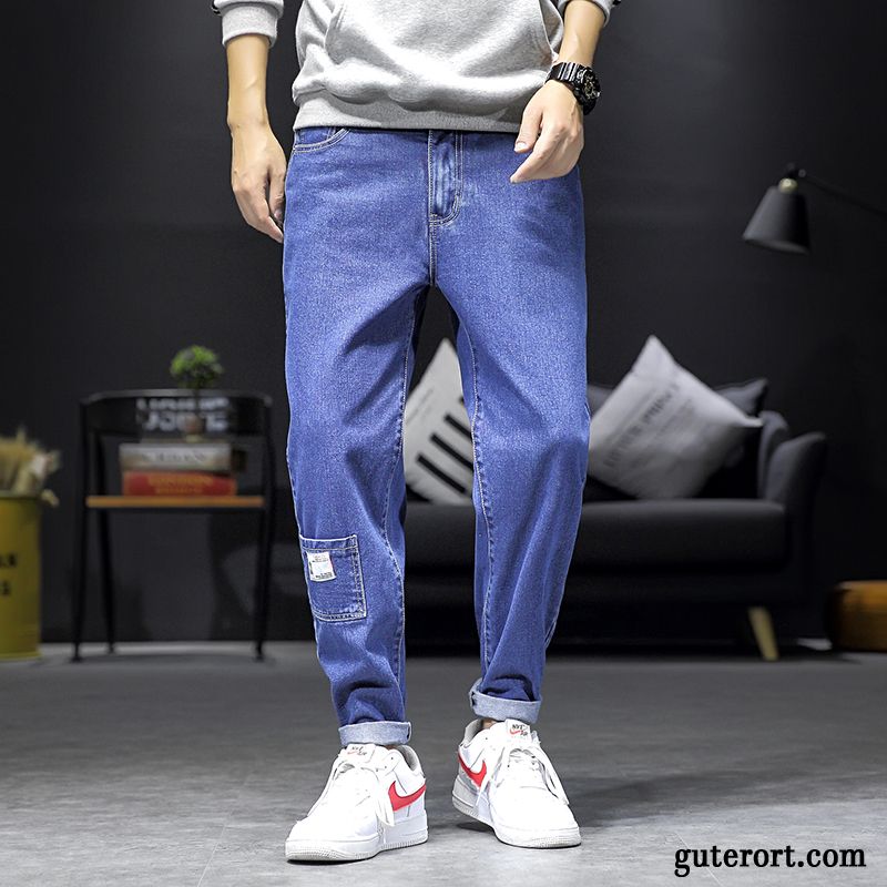 Jeans Herren Neu Europa Freizeit Trend Allgleiches Harlan Hellblau