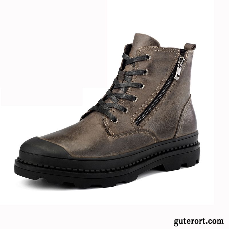 Leder Boots Herren Schwarz Verkaufen, Wildleder Stiefeletten Herren Hellfarbig