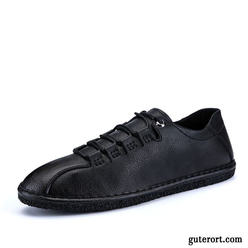 Lederschuhe Herren Casual Europa England Neue Sommer Lederschue Schwarz