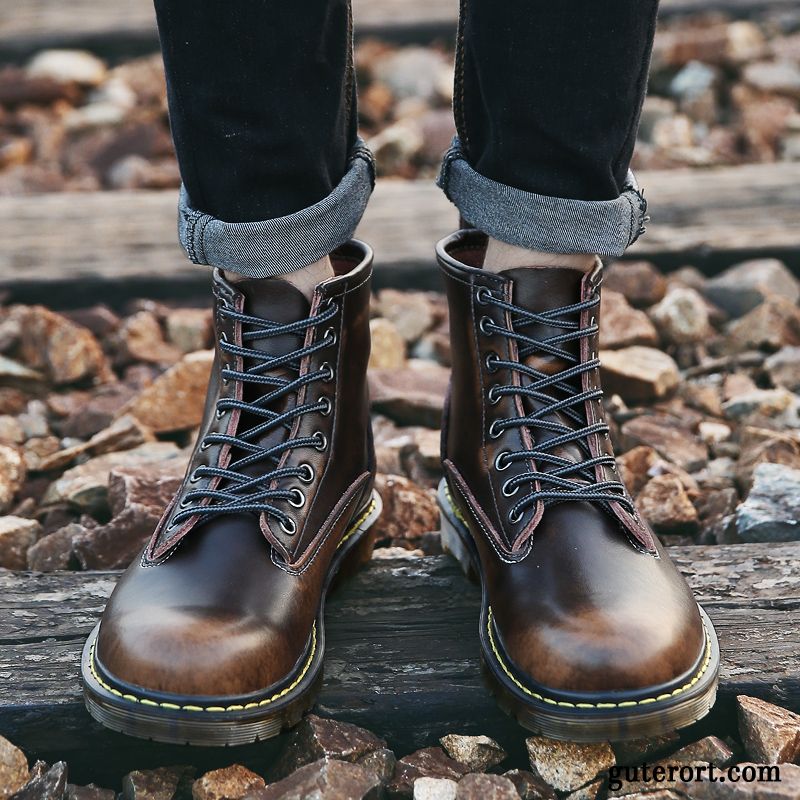 Lederstiefel Herren Braun Günstig, Herren Hoher Schaft Lavendel