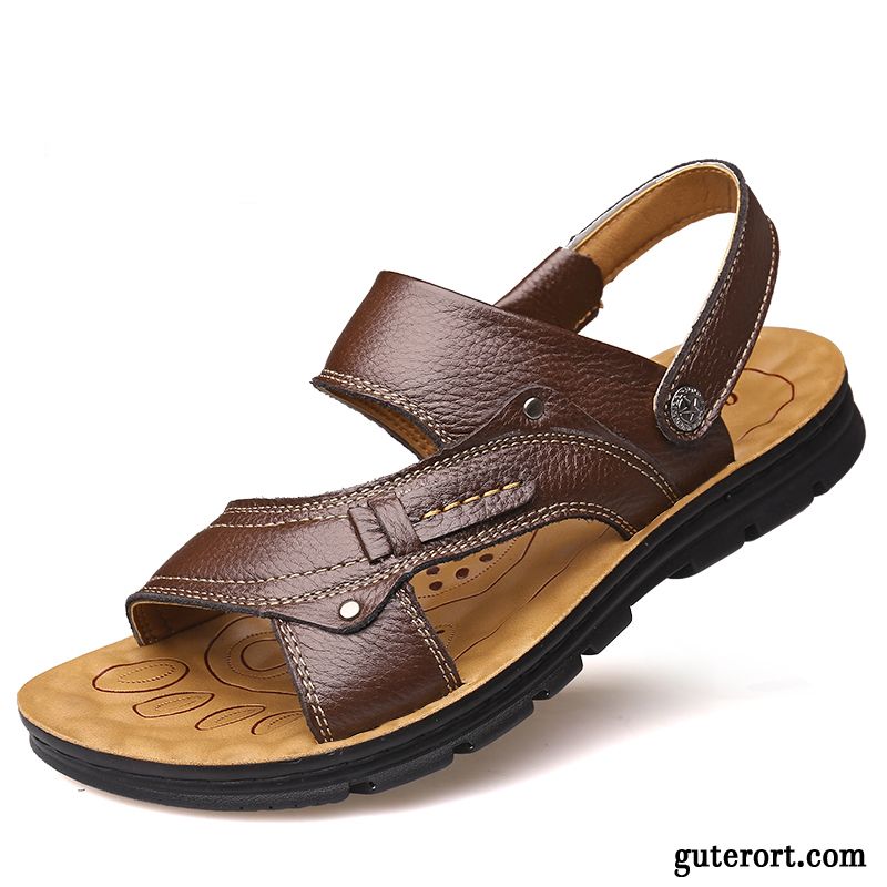 Moderne Herren Sandalen Günstig, Herrenschuhe Sommer Braun