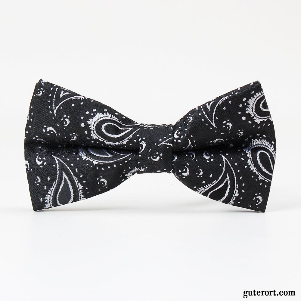 Querbinder Fliege Herren Bowknot Seide Kleid Blumen Formelle Kleidung Schwarz