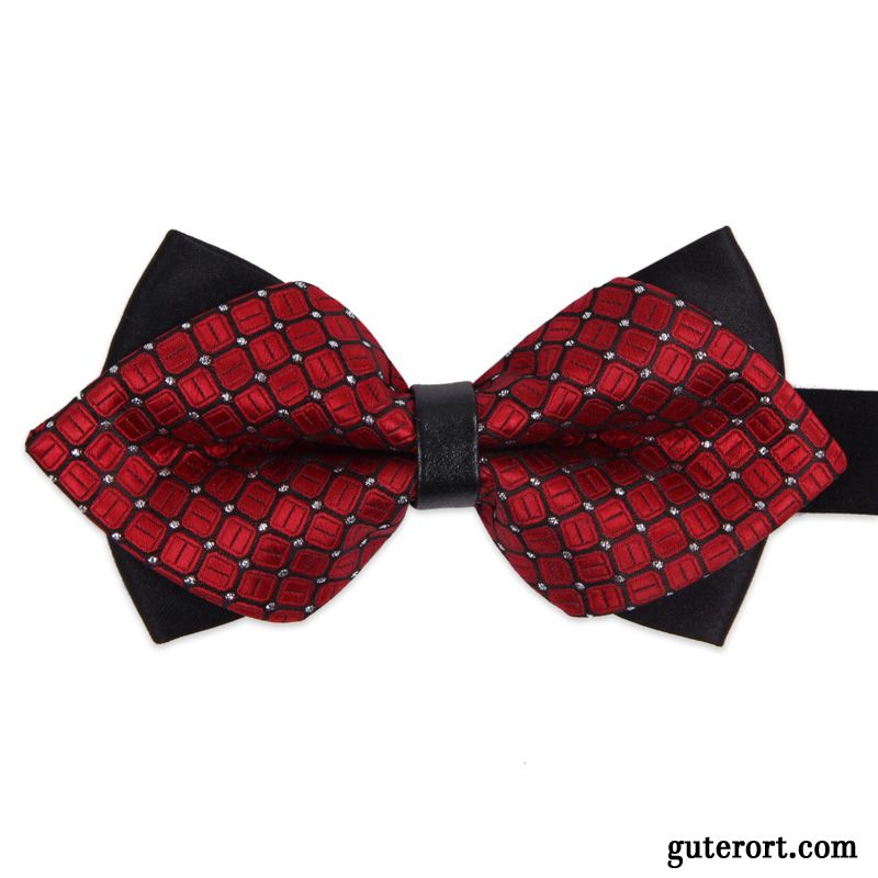 Querbinder Fliege Herren England Formelle Kleidung Bowknot Business Verheiratet Bräutigam Scharlachrot Farbe Schwarz Rot