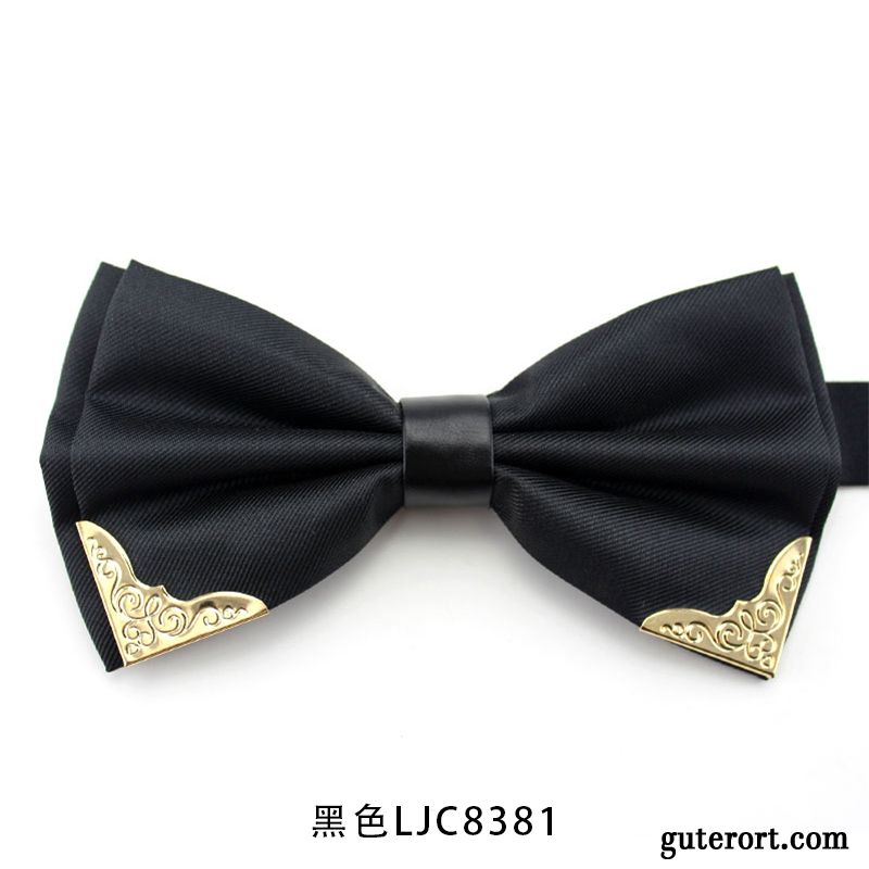 Querbinder Fliege Herren England Verheiratet Bowknot Student Hemd Anzug Schwarz Gold