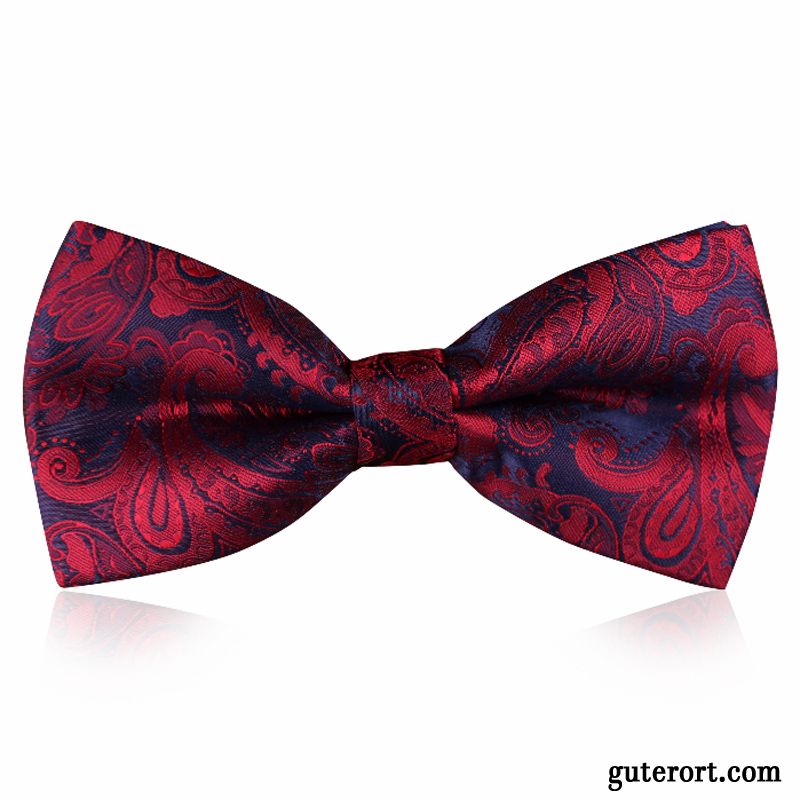 Querbinder Fliege Herren Formelle Kleidung Trauzeugen Bankett Bowknot Muster Mode Bordeauxrot