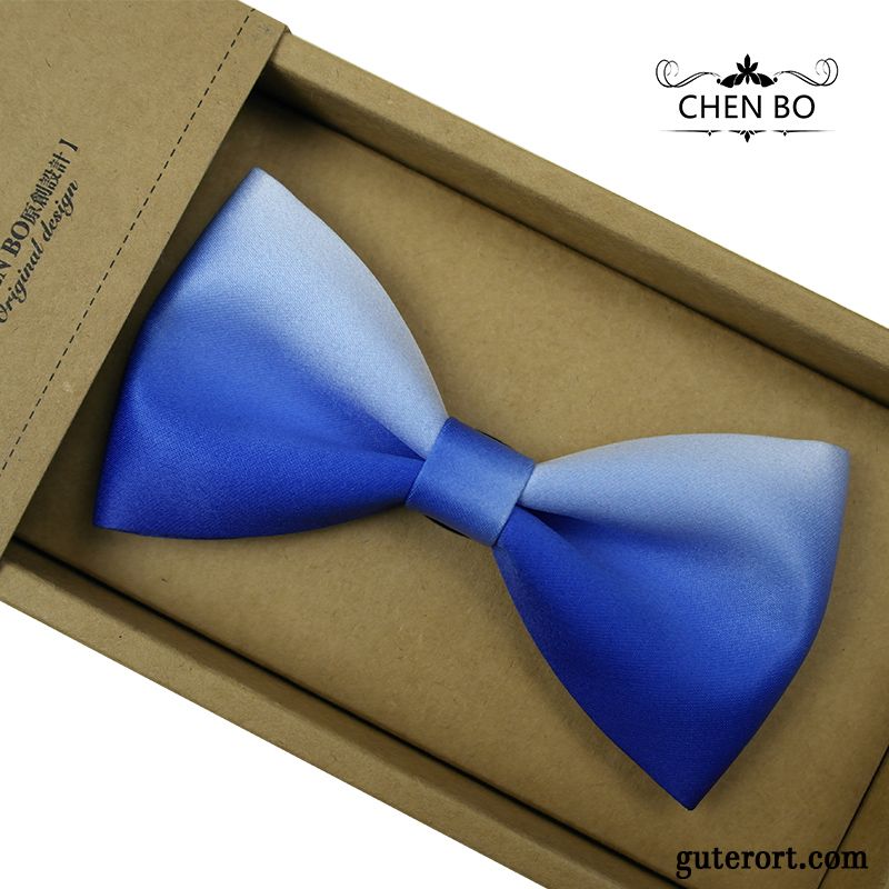 Querbinder Fliege Herren Outdoor Trend Verheiratet Trauzeugen Bräutigam Bedrucken Gradient Blau