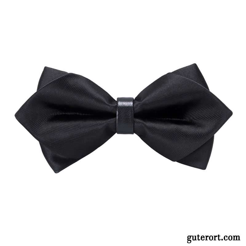 Querbinder Fliege Herren Verheiratet Anzug Trauzeugen England Bräutigam Bowknot Schwarz