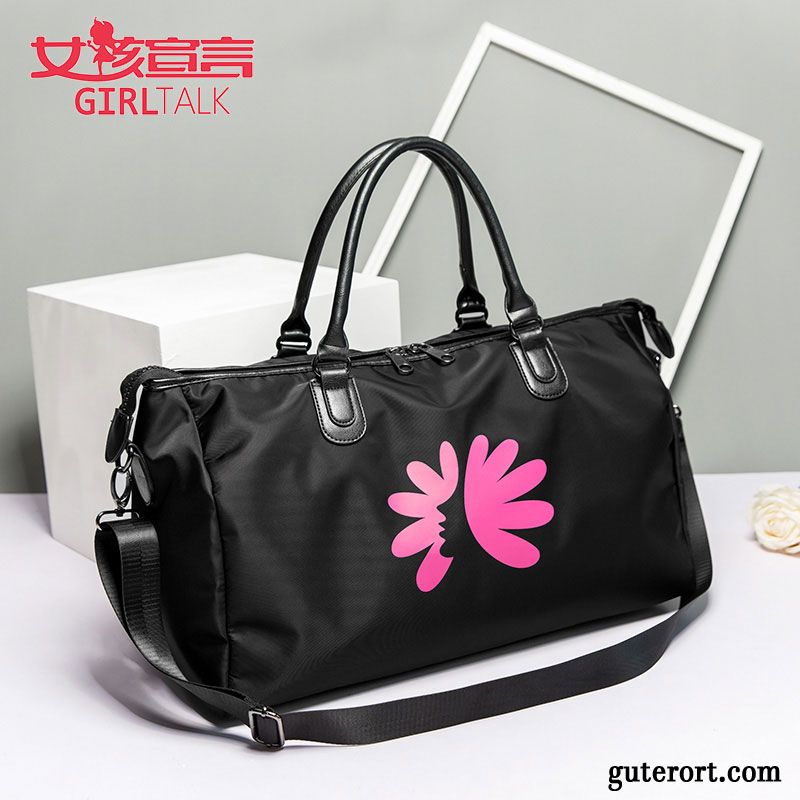 Reisetasche Damen Gepäcktasche Leichtgewicht Große Kapazität Fitness Sport Reisen Schwarz