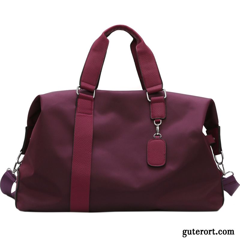 Reisetasche Damen Große Kapazität Handtasche All Match Mesh Reisen Jeden Tag Purpur Lila Rot