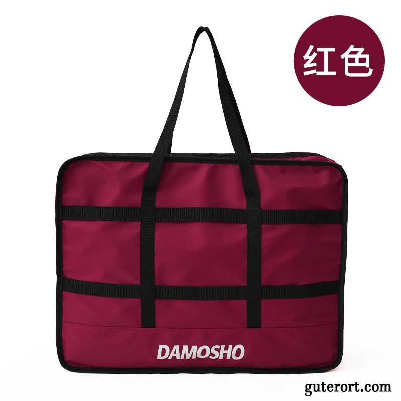 Reisetasche Damen Große Kapazität Kurz Trend Mesh Herren Reisen Rot