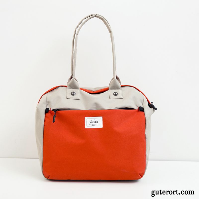 Reisetasche Damen Herren Mini Kurz Reisen Gepäcktasche Khaki Orange