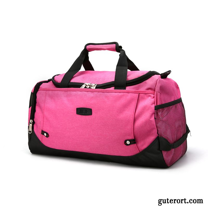 Reisetasche Damen Kurz Leinwand Freizeit Geschäftsreise Handtasche Reisen Rosa Rot