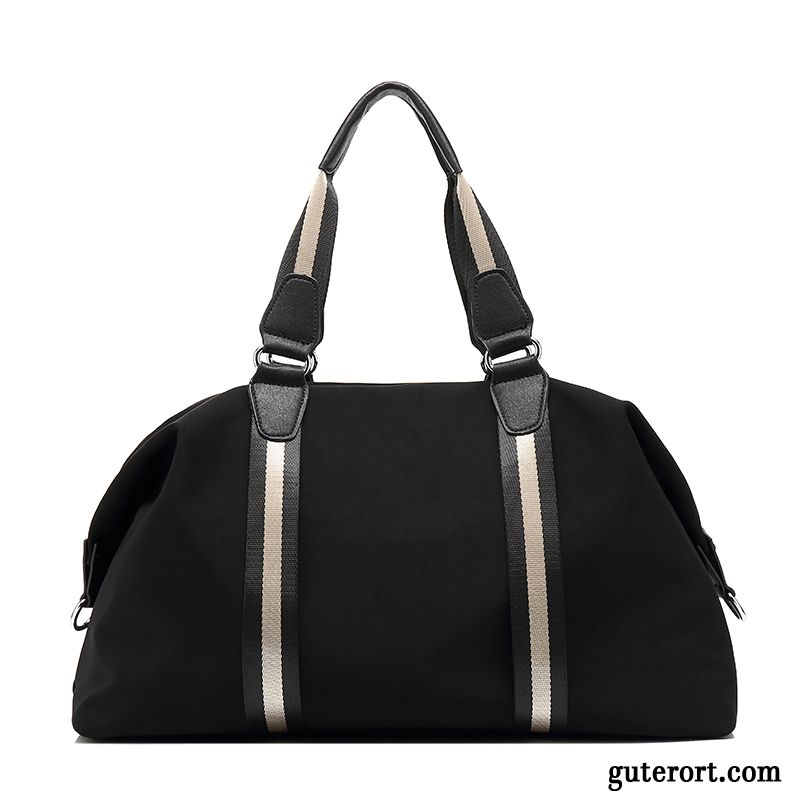 Reisetasche Damen Oxford Tuch Große Kapazität Handtasche Reisen Leichtgewicht Stoff Schwarz