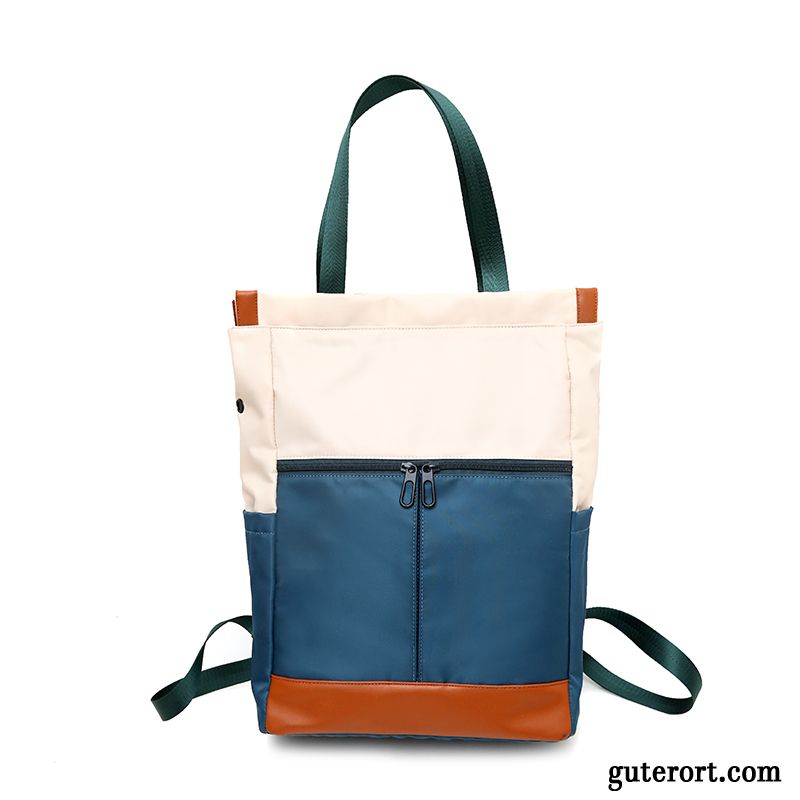 Reisetasche Damen Schultasche Computer Tasche Groß Reisen Rucksack 2018 Mischfarben Blau Weiß