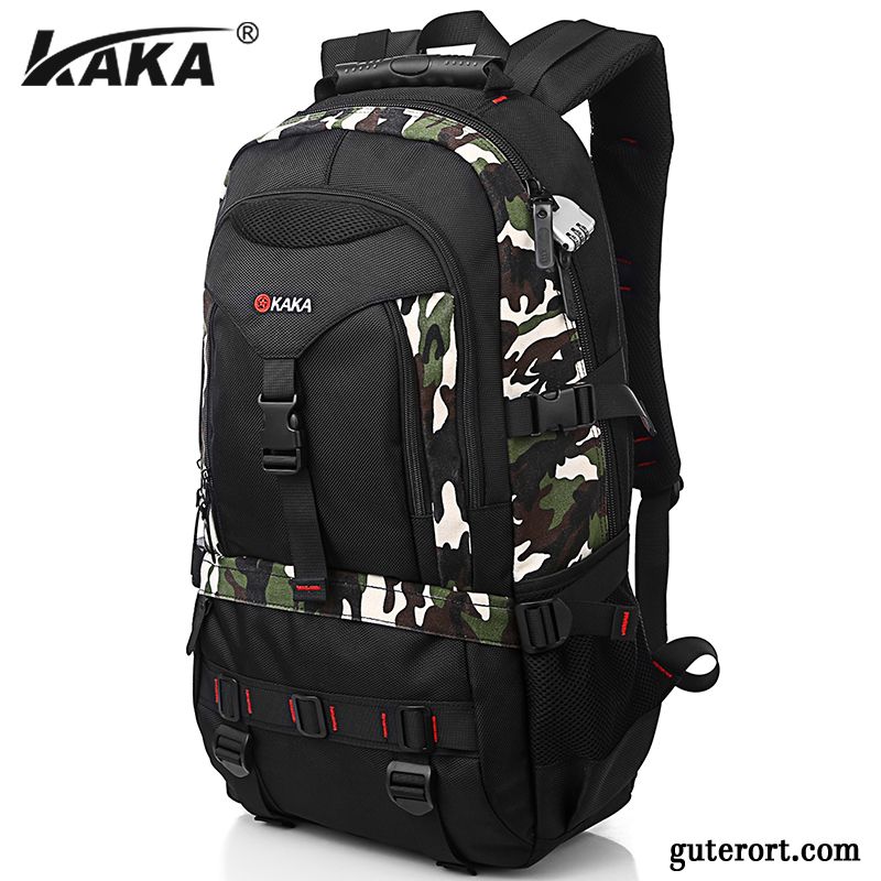 Reisetasche Herren Reisen Freizeit Große Kapazität Outdoor Sport Wander Camouflage Schwarz