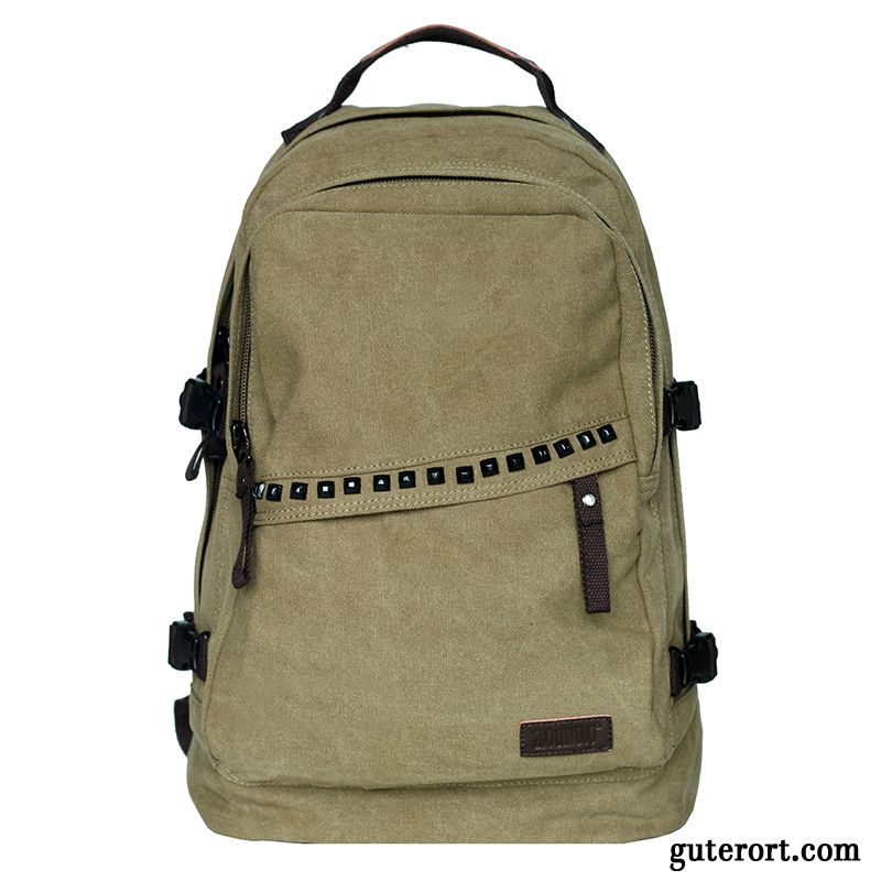 Reisetasche Herren Trend Mittel Student Gymnasium Rucksack Groß Khaki