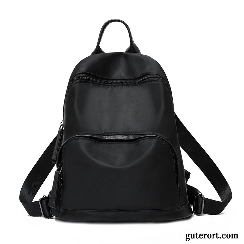 Rucksäcke Damen 2019 Neu Tasche Leinwand Nylon Rucksack Schwarz