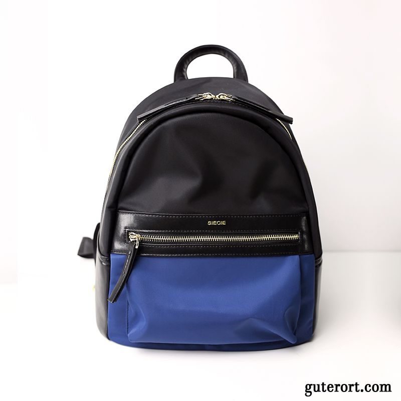 Rucksäcke Damen All Match Persönlichkeit Tasche Neu Mode Student Blau