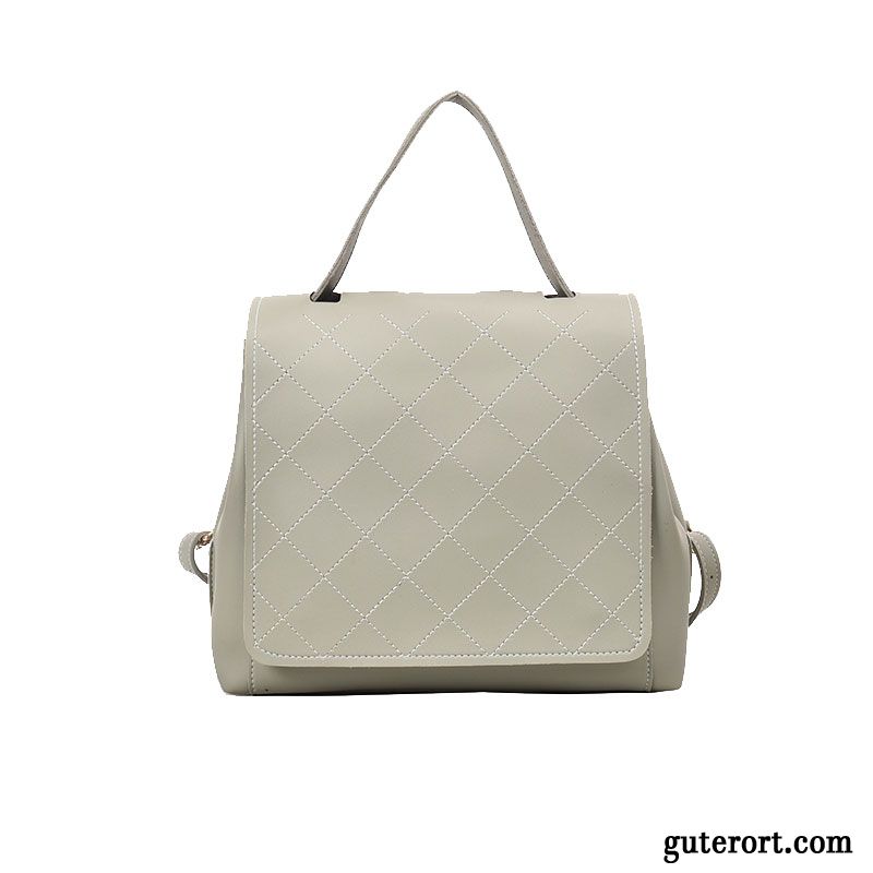 Rucksäcke Damen Mini Trend Student Mode Tasche Diamantform Weiß