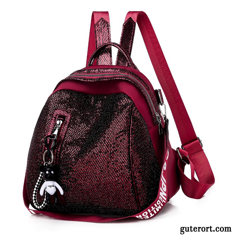 Rucksäcke Damen Mode Trend All Match Doppelnutzen Rucksack Tasche Rot