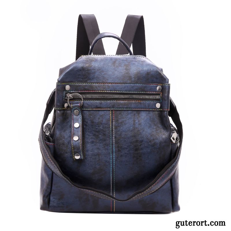 Rucksäcke Damen Qualität Doppelnutzen 2019 Rucksack Große Kapazität Mode Blau