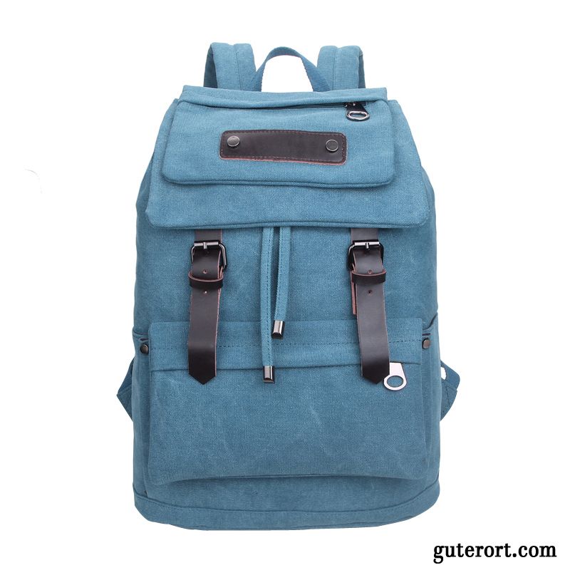 Rucksäcke Herren Computer Tasche Reisen Sport Trend Leinwand Schultasche Blau