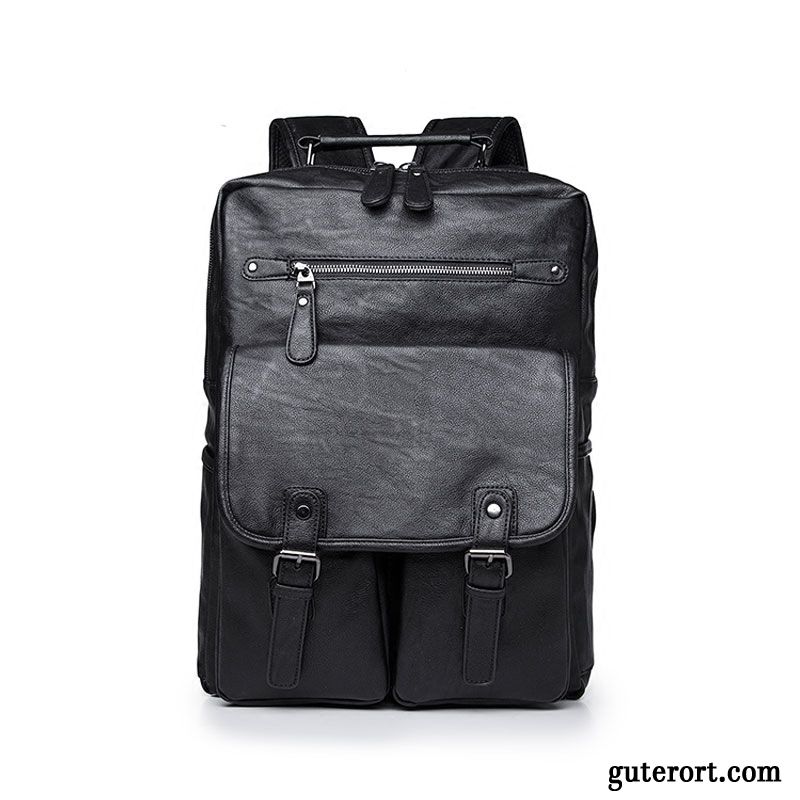 Rucksäcke Herren Freizeit Mode Groß Trend Computer Tasche Mittel Schwarz