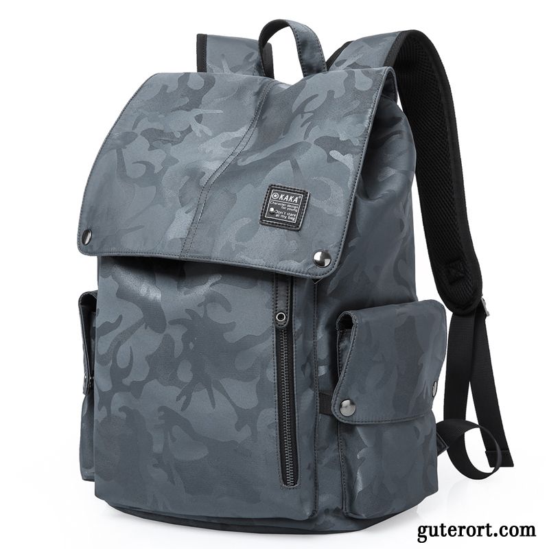 Rucksäcke Herren Freizeit Mode Tasche Groß Rucksack Reisen Camouflage Schwarz