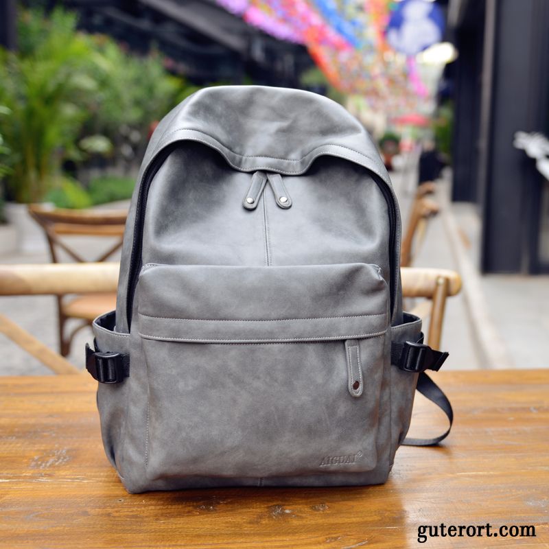 Rucksäcke Herren Freizeit Trend Rucksack Schultasche Student Groß Grau