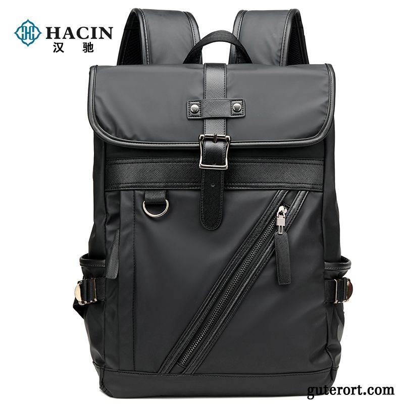 Rucksäcke Herren Rucksack Große Kapazität Reisen Trend Stoff Neu Schwarz