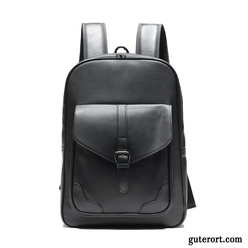 Rucksäcke Herren Tasche Trend Rucksack Leder Geschäftsreise Qualität Schwarz