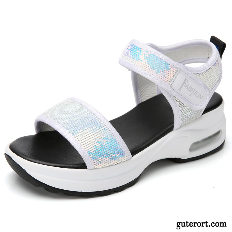 Sandalen Damen Schuhe Flache Sommer Casual Allgleiches Schüler Weiß