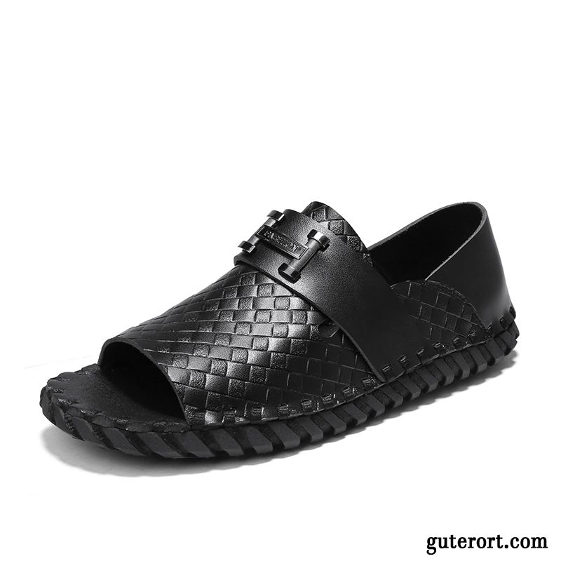 Sandalen Herren Casual Europa Persönlichkeit Schuhe Neue Trend Sandfarben Schwarz