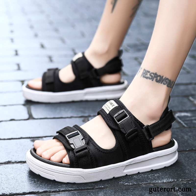 Sandalen Herren Casual Europa Teenager Schuhe Hausschuhe Lovers Sandfarben Schwarz